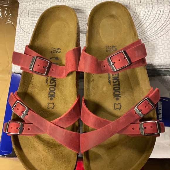 Birkenstock Franca red leather asst narrow new - Picture 3 of 5